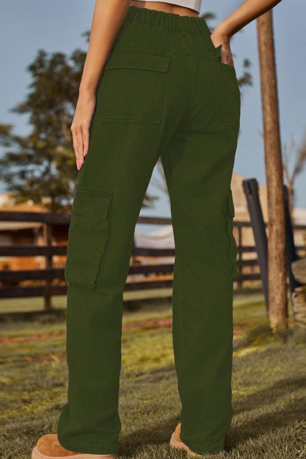 Loose Fit Long Jeans with Pockets - Image 19