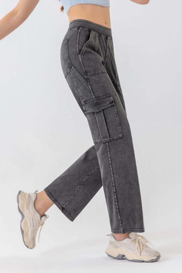Buttoned Pocketed Long Jeans - Image 3