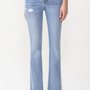 Lovervet Full Size Evie High Rise Fray Flare Jeans