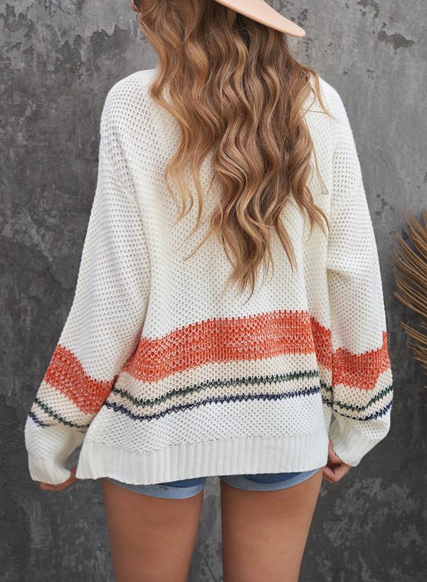 Woven Right Color Block Open Front Drop Shoulder Cardigan - Image 2