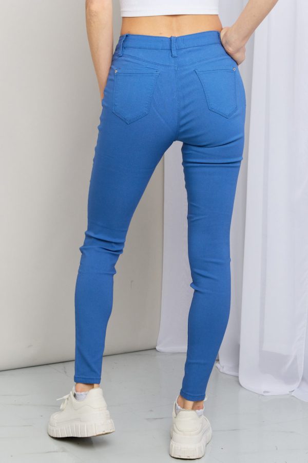 YMI Jeanswear Kate Hyper-Stretch Full Size Mid-Rise Skinny Jeans in Electric Blue - Image 2