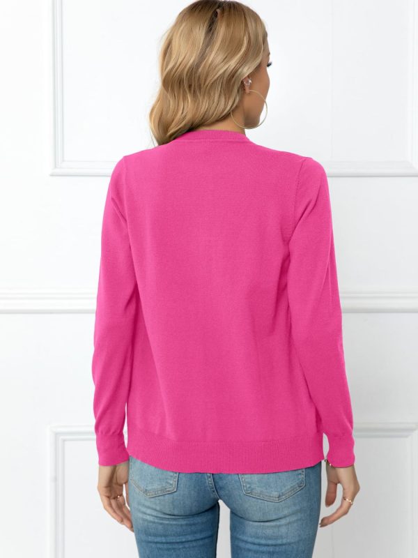 Button Down Round Neck Cardigan - Image 21