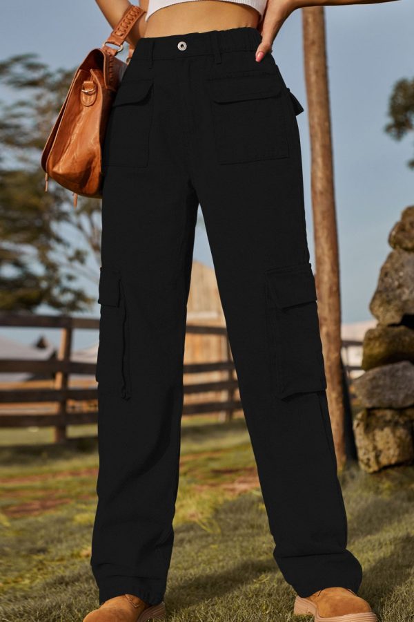 Loose Fit Long Jeans with Pockets - Image 13