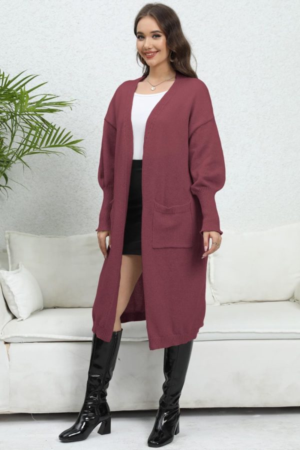 Open Front Dropped Shoulder Cardigan - Image 11