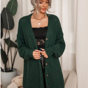 Ribbed V-Neck Cardigan