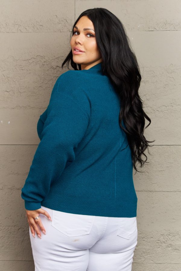 Zenana Kiss Me Tonight Full Size Button Down Cardigan in Teal - Image 9