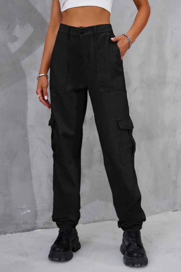 Buttoned High Waist Jeans with Pockets - Image 10