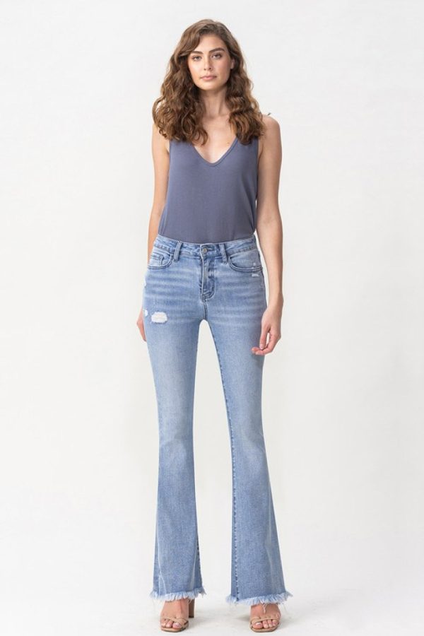 Lovervet Full Size Evie High Rise Fray Flare Jeans - Image 5