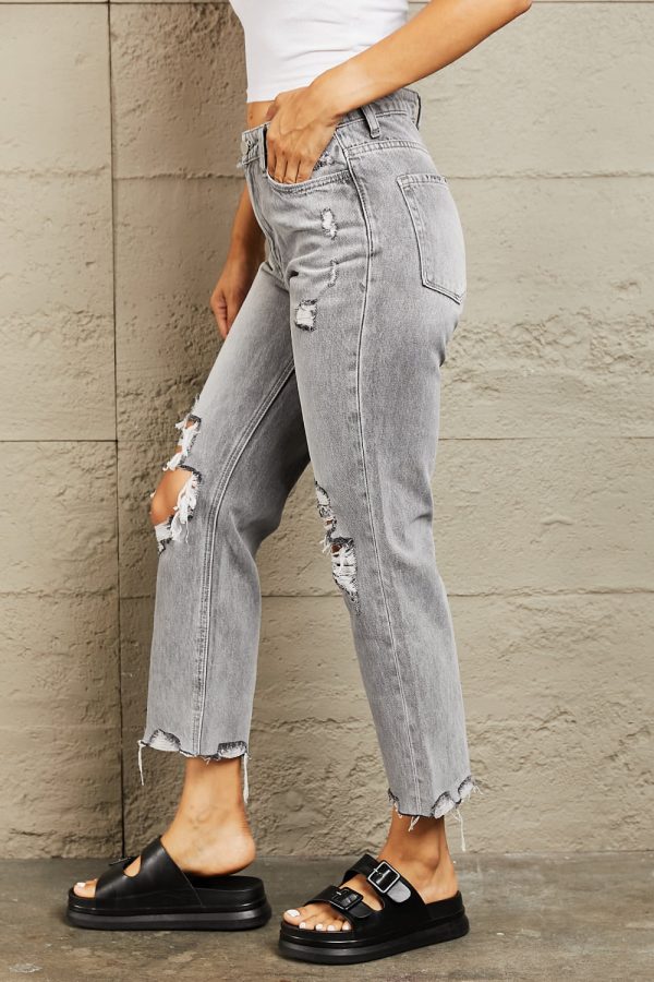 BAYEAS High Waisted Cropped Straight Jeans - Image 4