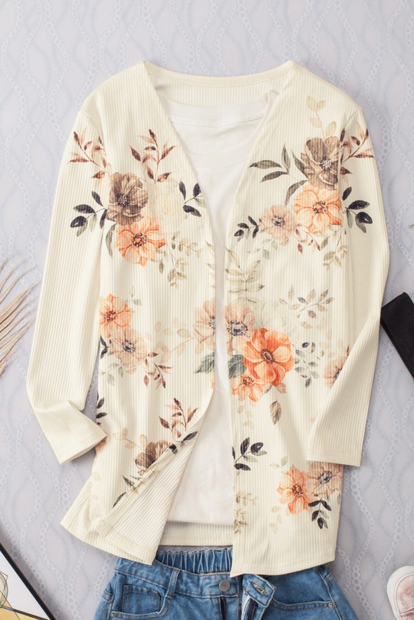 Stylish Batwing Sleeve Lightweight Printed Cardigan - Image 11
