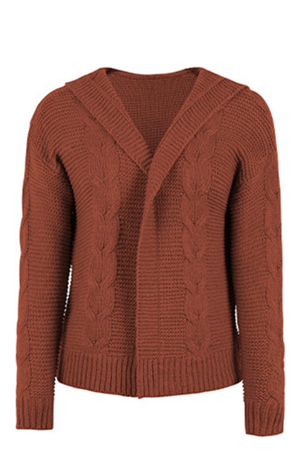 Cable-Knit Dropped Shoulder Hooded Cardigan - Image 18