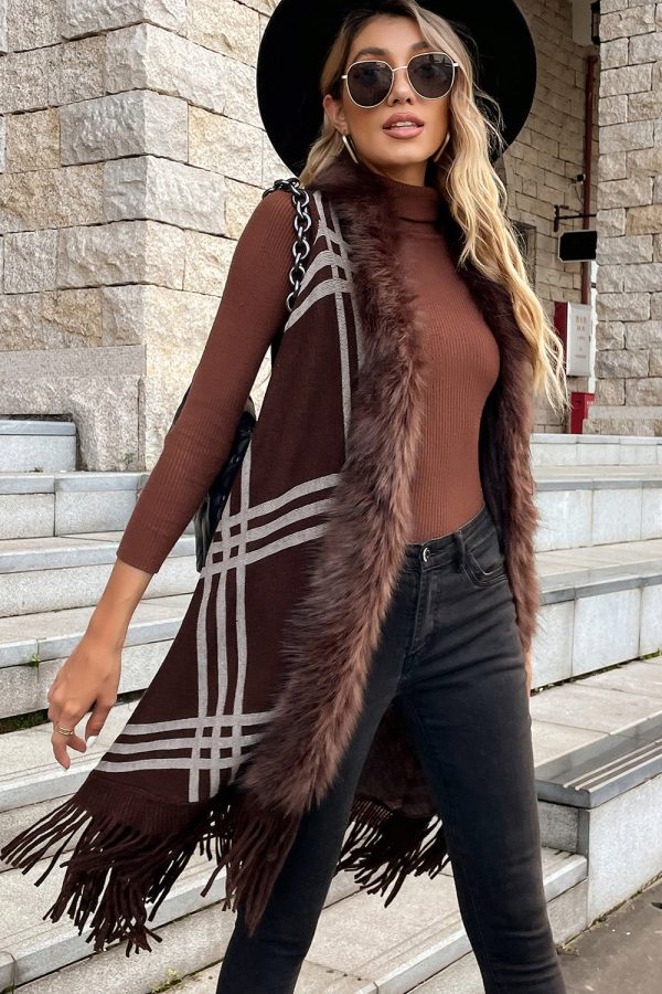 Sleeveless Fringe Detail Cardigan - Image 8