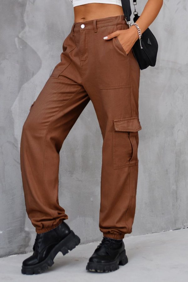 Buttoned High Waist Jeans with Pockets - Image 5