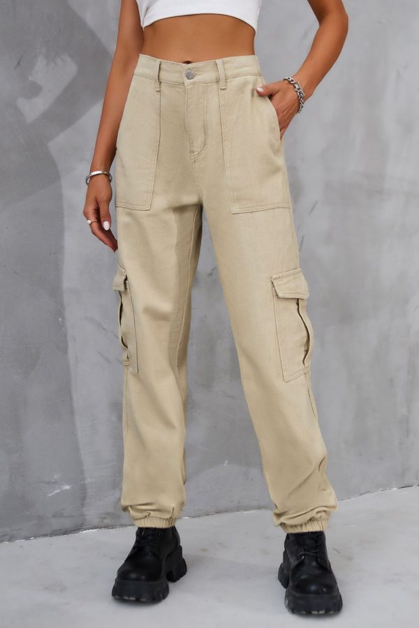 Buttoned High Waist Jeans with Pockets - Image 13