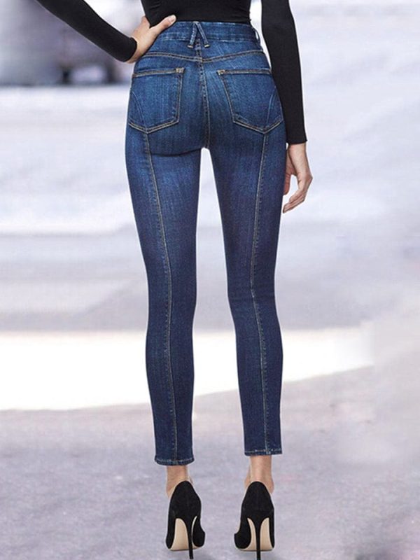 Full Size Buttoned Slit Jeans - Image 2
