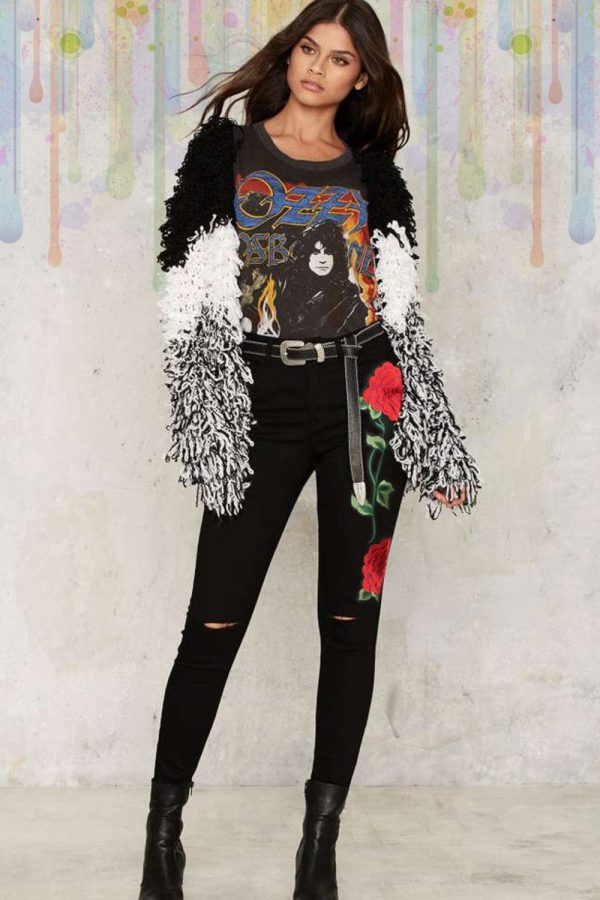 Full Size Rose Embroidery Cutout Jeans - Image 3