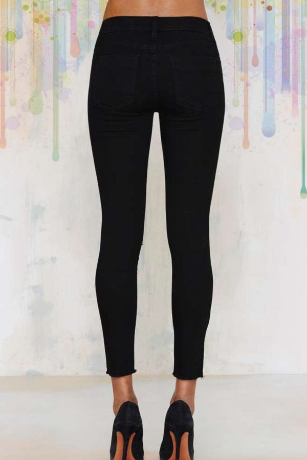 Full Size Rose Embroidery Cutout Jeans - Image 2