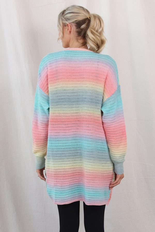 Gradient Dropped Shoulder Longline Cardigan - Image 2