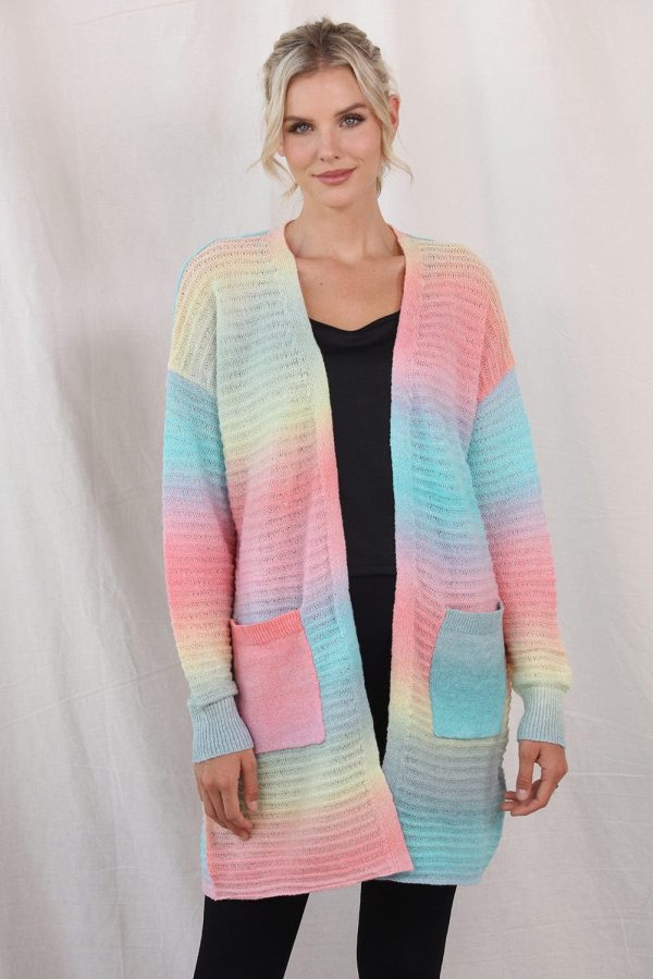 Gradient Dropped Shoulder Longline Cardigan - Image 5