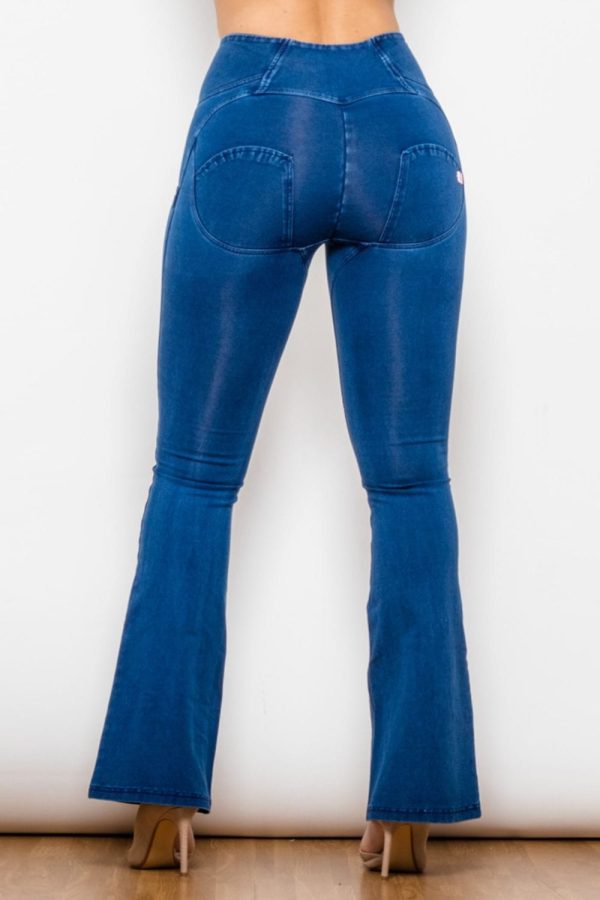 High Waist Zip Detail  Flare Long Jeans - Image 2