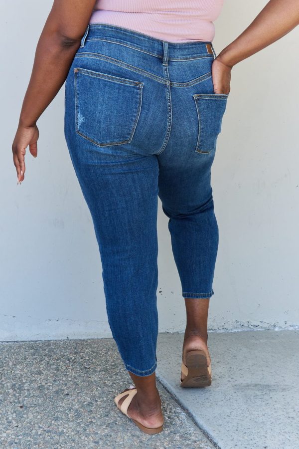 Judy Blue Aila Short Full Size Mid Rise Cropped Relax Fit Jeans - Image 2