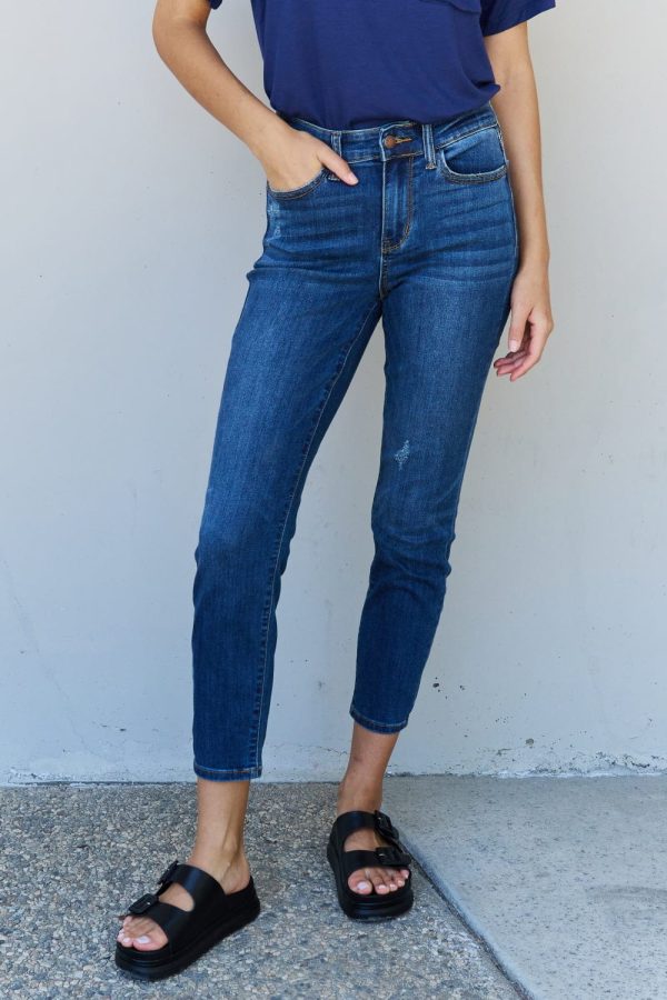 Judy Blue Aila Short Full Size Mid Rise Cropped Relax Fit Jeans - Image 6