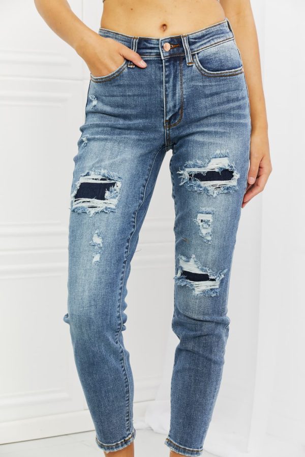 Judy Blue Dahlia Full Size Distressed Patch Jeans - Image 9
