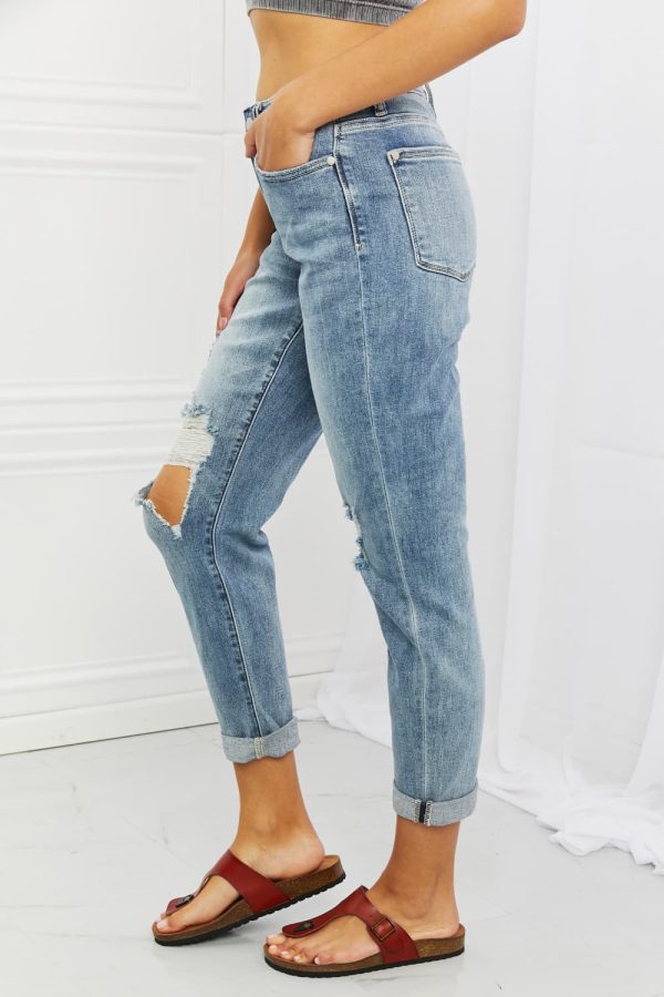 Judy Blue Malia Full Size Mid Rise Boyfriend Jeans - Image 7