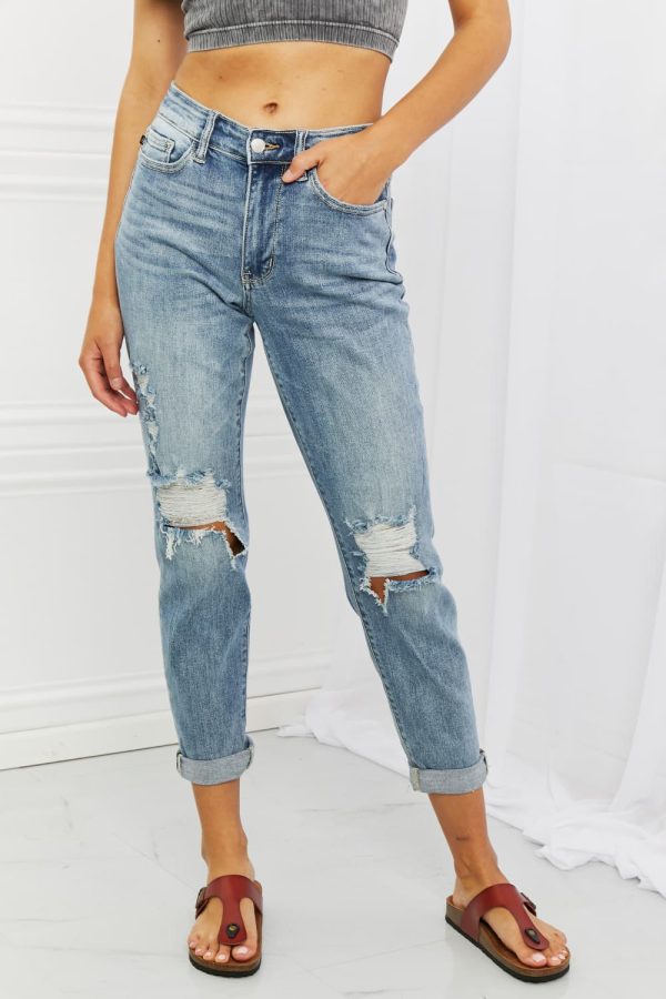Judy Blue Malia Full Size Mid Rise Boyfriend Jeans - Image 6