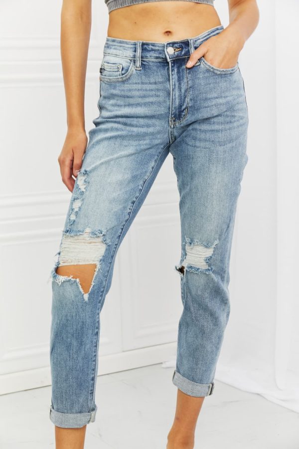 Judy Blue Malia Full Size Mid Rise Boyfriend Jeans - Image 5
