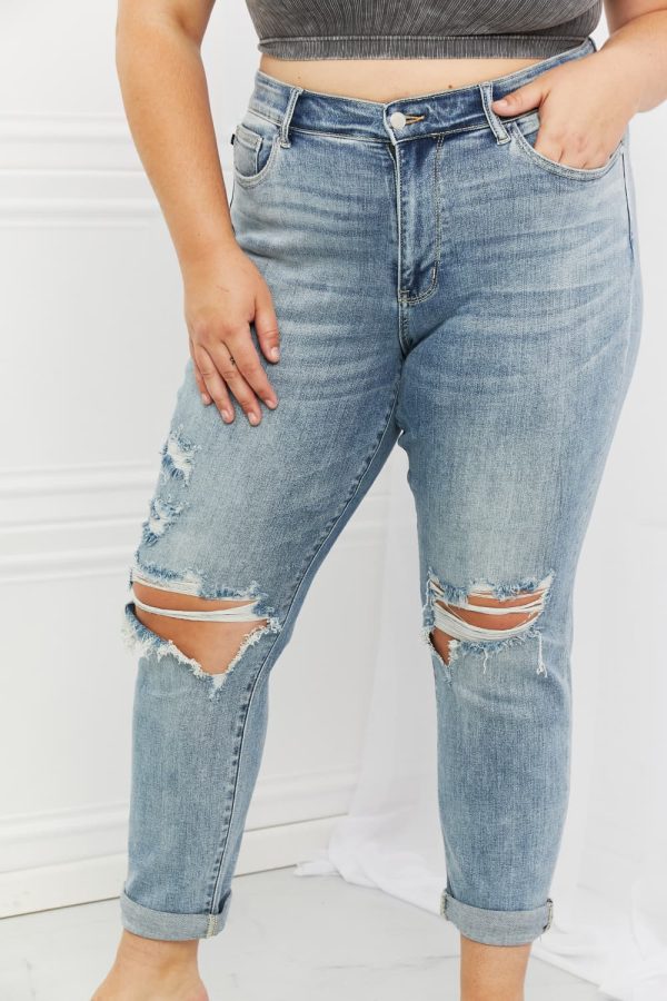 Judy Blue Malia Full Size Mid Rise Boyfriend Jeans - Image 4