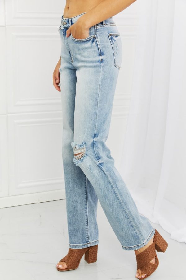 Judy Blue Natalie Full Size Distressed Straight Leg Jeans - Image 4