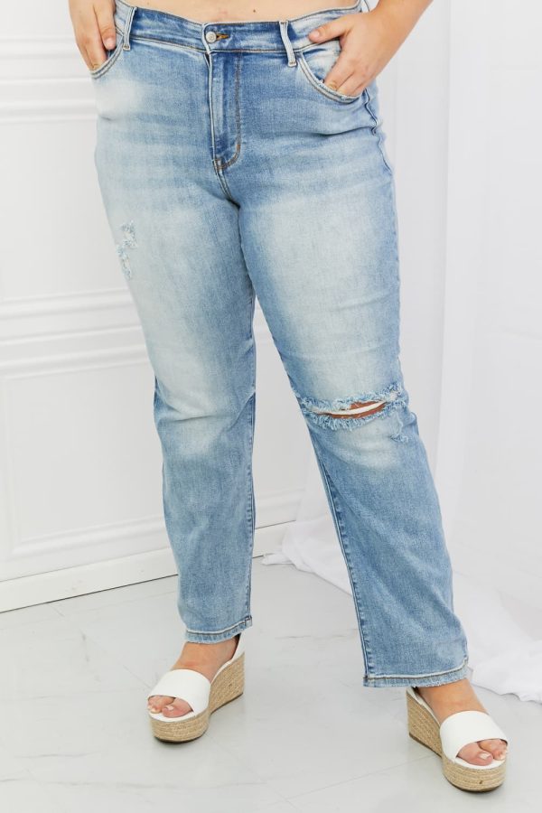 Judy Blue Natalie Full Size Distressed Straight Leg Jeans - Image 6
