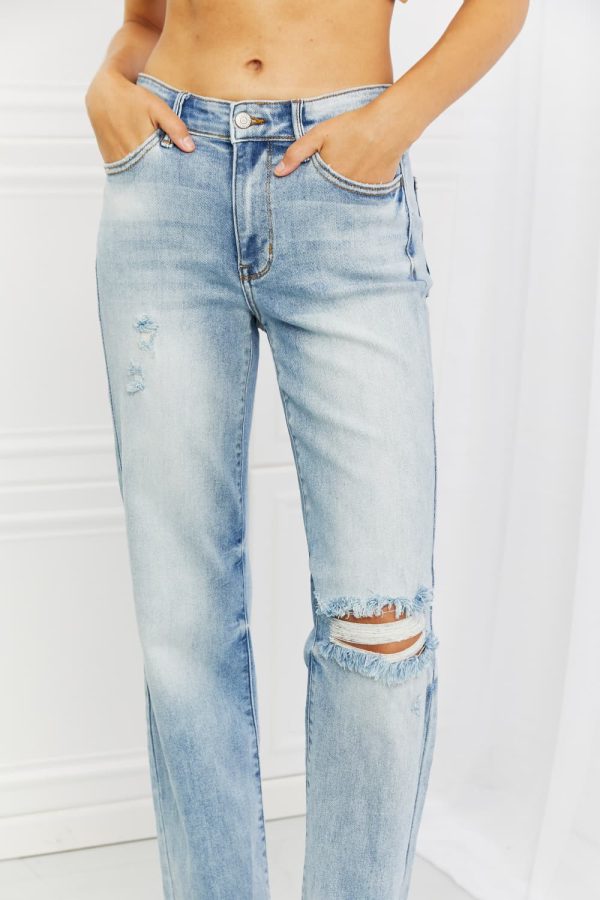 Judy Blue Natalie Full Size Distressed Straight Leg Jeans - Image 5