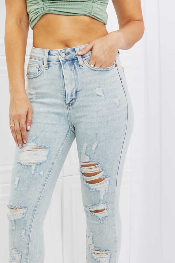 Judy Blue Tiana Full Size High Waisted Distressed Skinny Jeans - Image 4