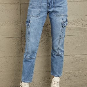 Kancan High Rise Slim Straight Cargo Pants