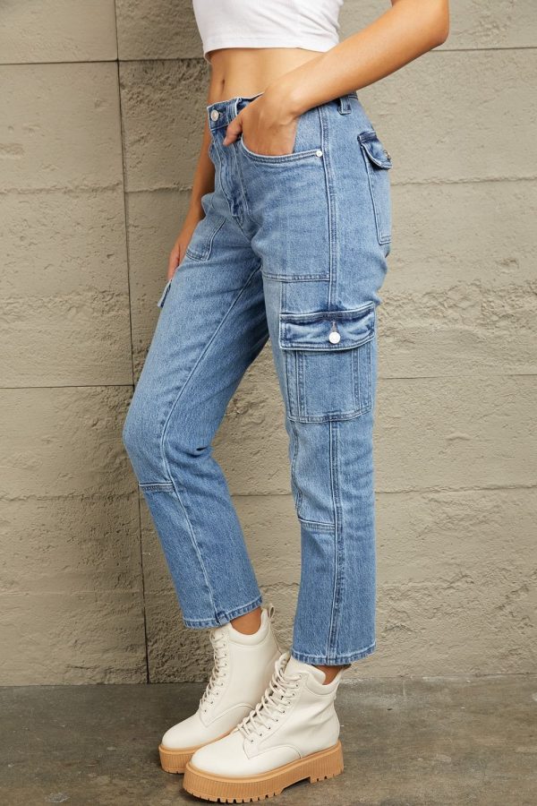 Kancan High Rise Slim Straight Cargo Pants - Image 3