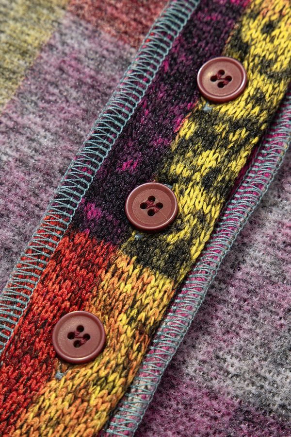 Striped Woolen Commuter Cardigan in Multicolor Print - Image 24