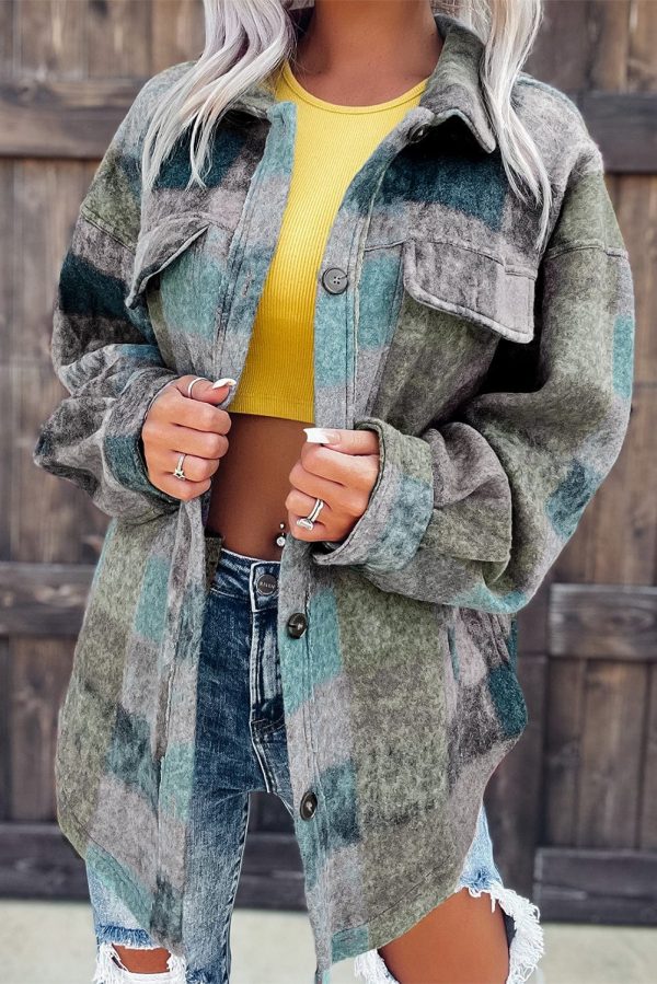 Striped Woolen Commuter Cardigan in Multicolor Print - Image 9