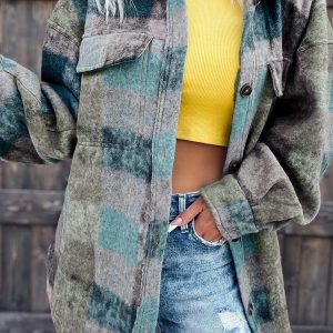 Striped Woolen Commuter Cardigan in Multicolor Print